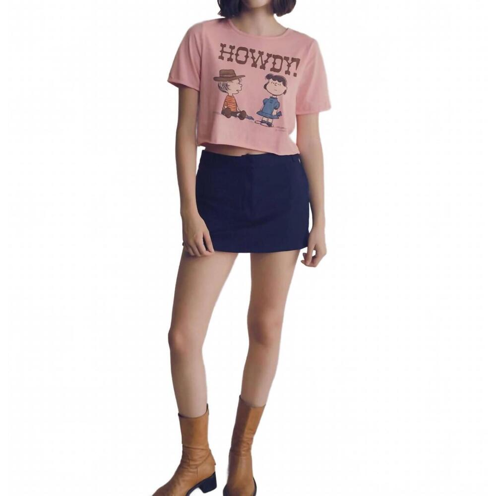 NEW PEOPLE OF LEISURE peanuts howdy partner tee in pink